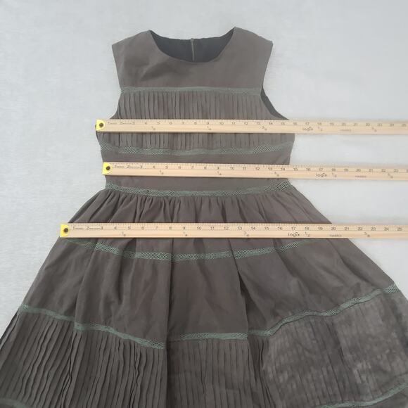 Particular Grin pleated ladies dress green Size Medium office goblincore fairy - Picture 4 of 8